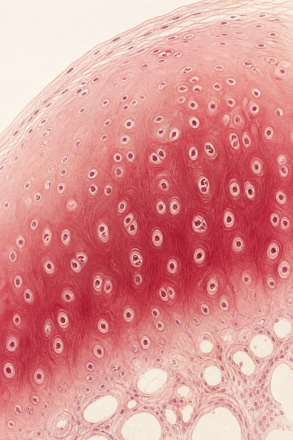 Safranin-O stained cartilage matrix